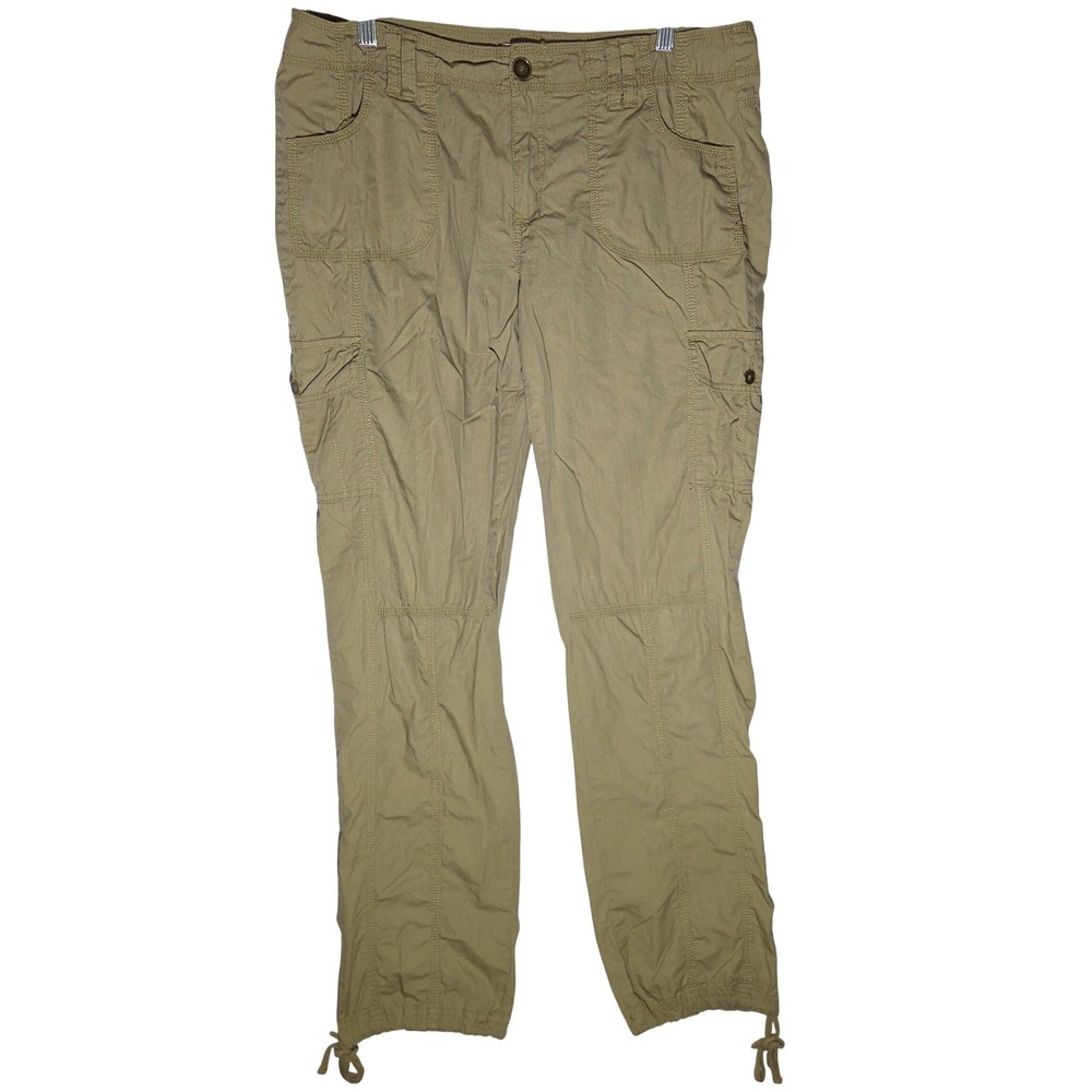 Blue Epic Cargo Pants Womens 14 Beige Tan Multi Pocket